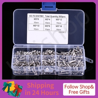 Hộp 300 ốc vít đầu lục giác m3 bằng inox ss304 chuyên dụng