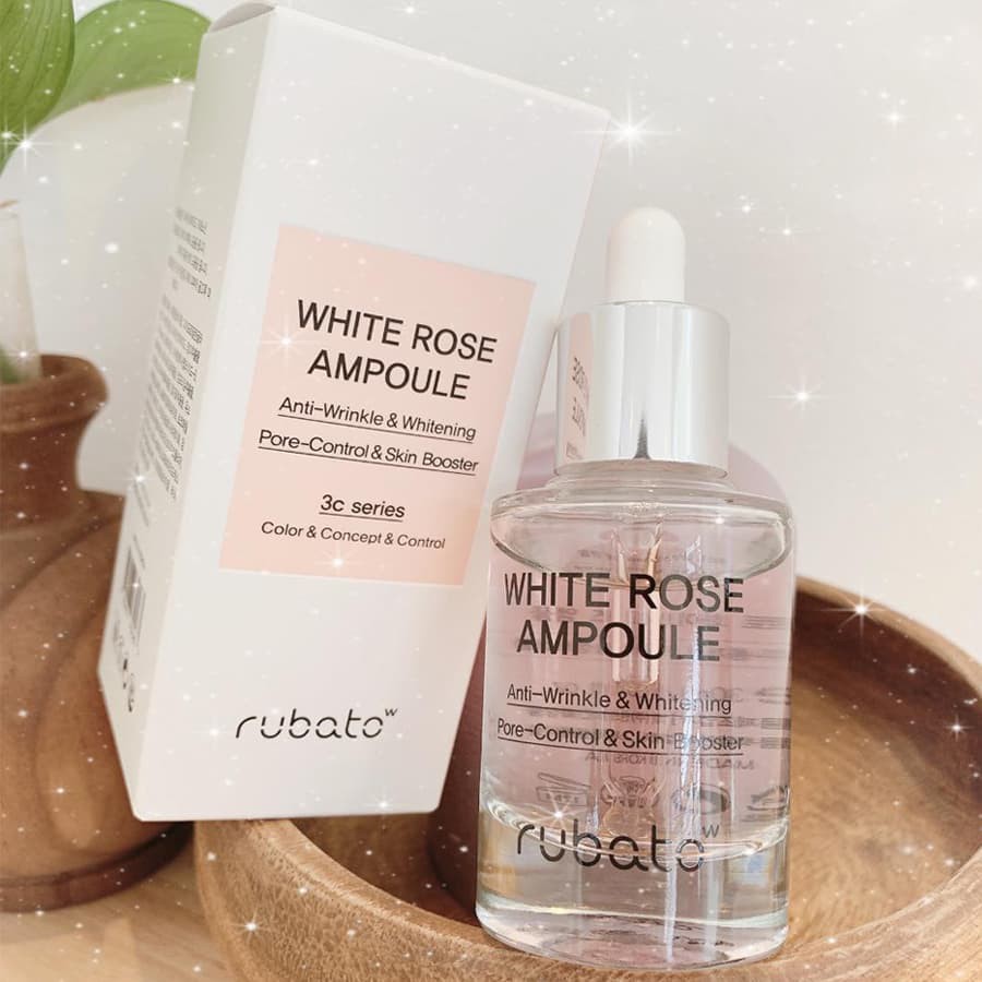 Serum Rubato White Rose Ampoule Cho Da Dầu Mụn Và Dưỡng Ẩm, Tinh Chất Làm Trắng Da, Thương Hiệu Hàn Quốc