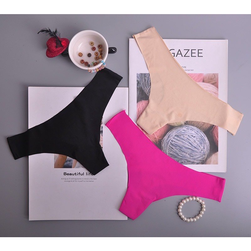 Quần lót lọt khe sexy siêu mỏng gợi cảm đúc su non không viền họa tiết trơn da báo DOLLY SECRET DS03