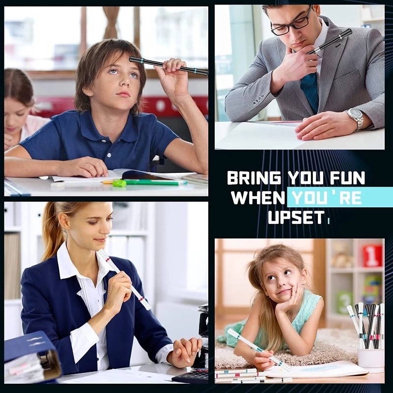 [Lõi Bi Miễn Phí] Bút Bi Có Đèn Flash / Bút Chơi Game Xoay Hai Cung Hoàng Đạo Chống Trượt Thoải Mái