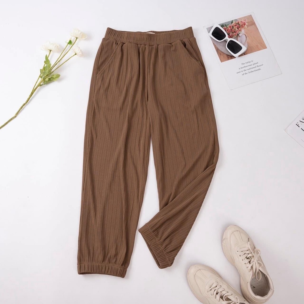 Quần Jogger Nữ Ống Rộng Chất Tăm Lạnh mềm mịn thoáng mát-XMPĐ-mã 910