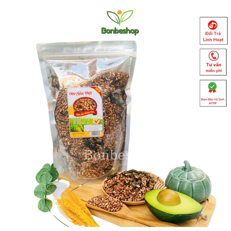 1Kg Gạo Lức Sấy Giòn Nguyên Vị Thơm, Ngon