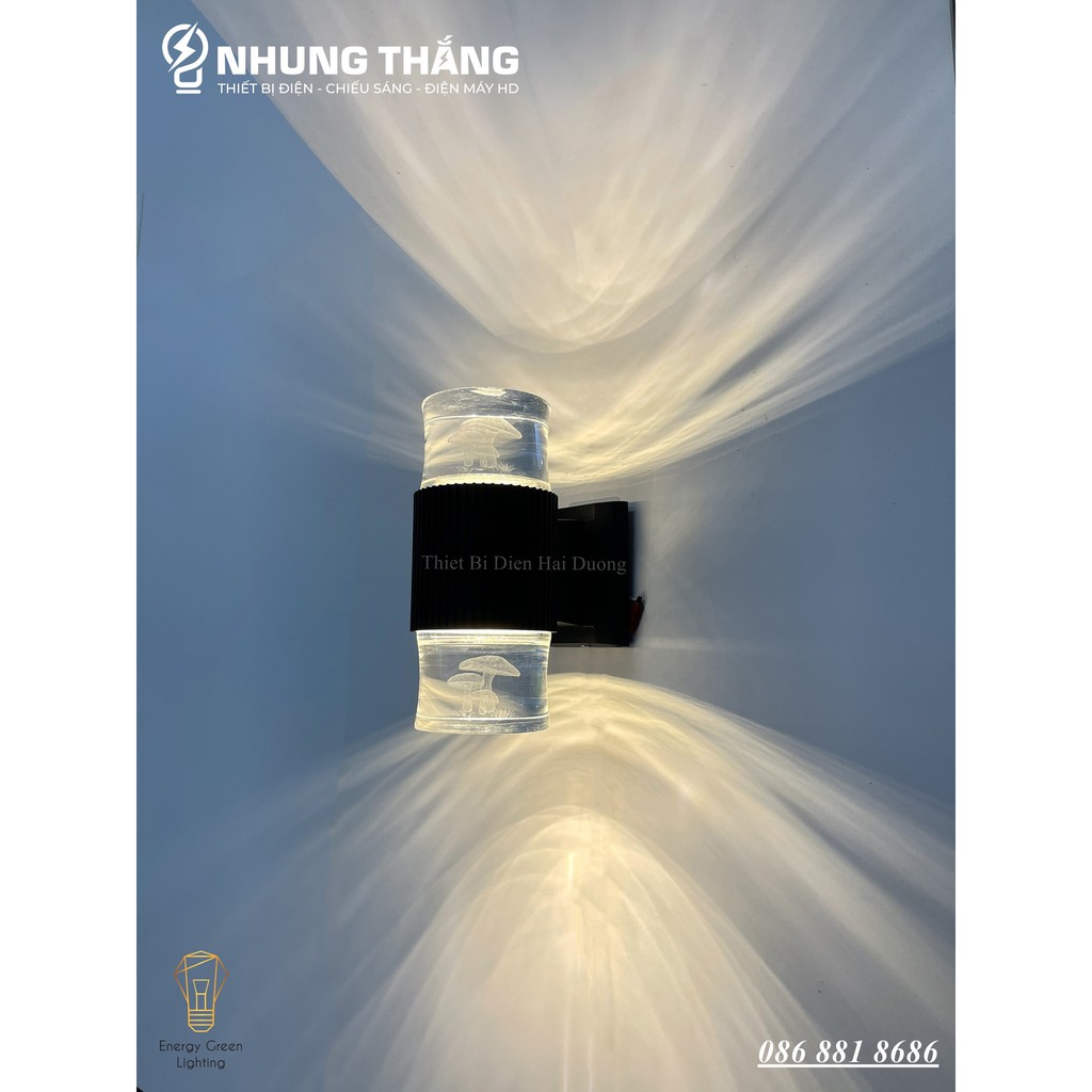 [ 4 Mẫu ] Đèn Led Treo Tường Hiện Đại Thả Thuỷ Tinh 24w Phong Cách Bắc Âu Vintage Thiên Nhiên DT - 3 Chế Độ Ánh Sáng