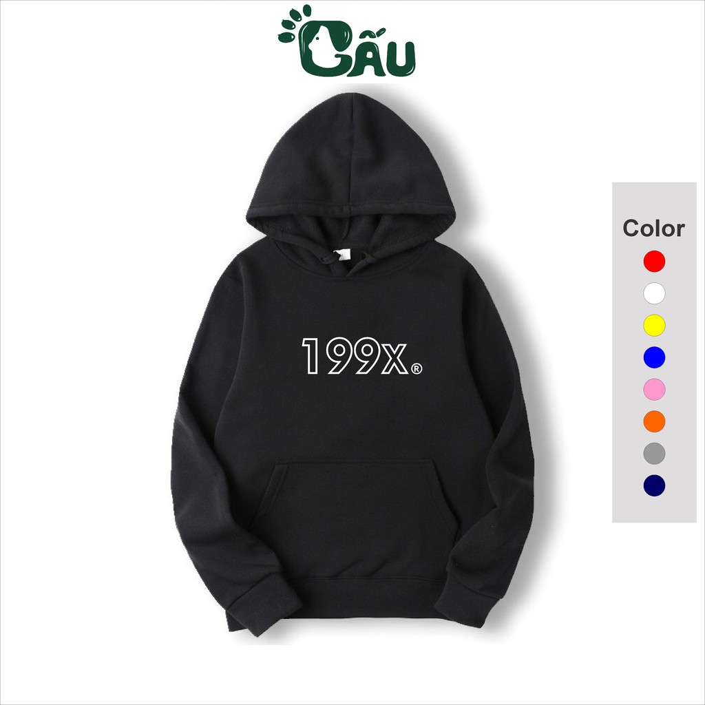 áo khoác hoodie GẤU194 vải co dãn, dày dặn mềm mịn form rộng - 199x