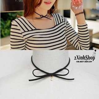 Vòng cổ choker nhung mặt pha lê - CK002