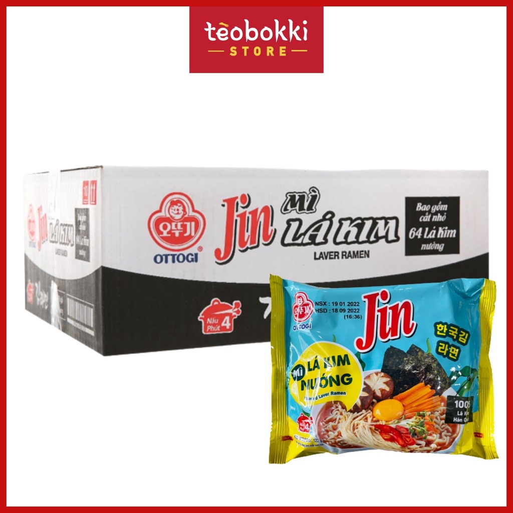 Thùng 20 gói mì lá kim Ottogi 122g