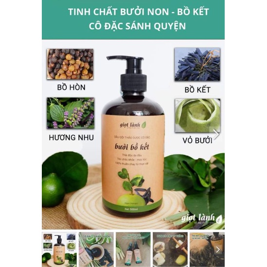 [LẺ] DẦU GỘI & DẦU XẢ  GIỌT LÀNH - Thành phần tự nhiên, kích thích mọc tóc, ngăn ngừa gãy rụng, giảm xơ rối