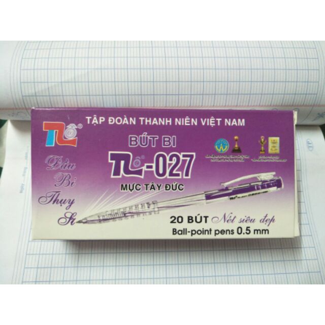 Hộp bút bi tím Thiên Lộc-20 cây