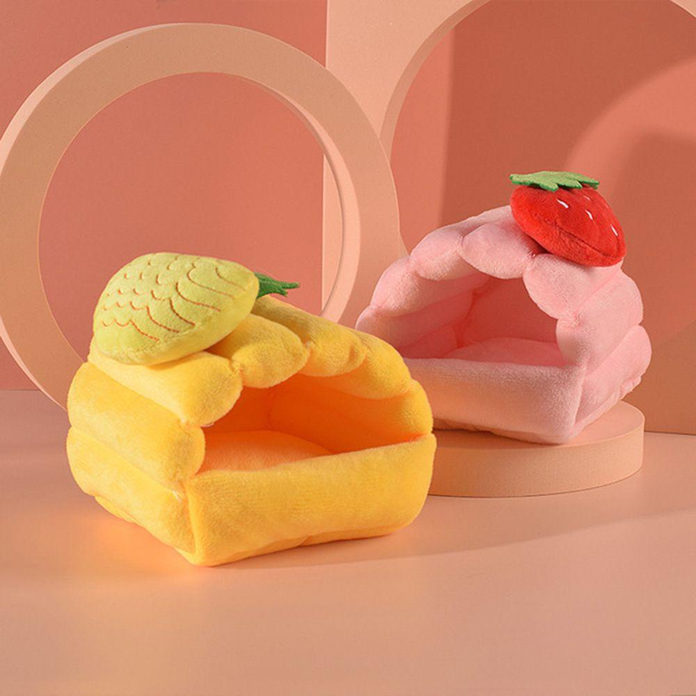 LEISURE Tổ Ngủ Cho Chuột Hamster Họa Tiết Hoạt Hình Xinh Xắn Thoải Mái