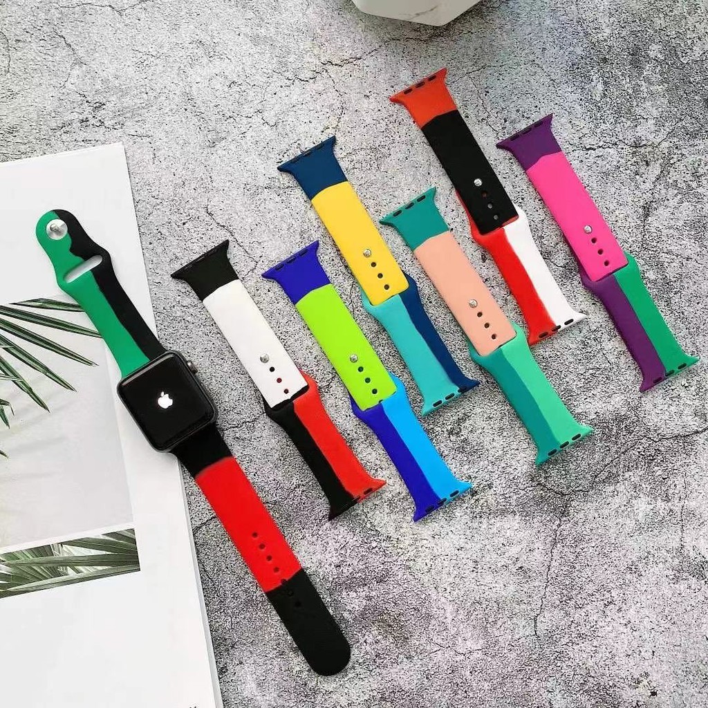 Dây đeo Apple Watch Strap Silicone mềm 38/40mm 42/44mm cho iWatch Series SE 6/5/4/3/2/1