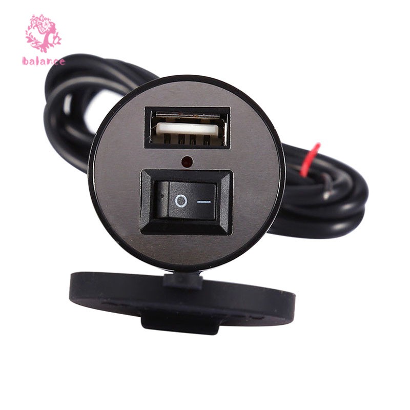 Củ Sạc Điện Thoại Chống Nước 1.5a Cổng Usb Có Công Tắc Cho Xe Máy