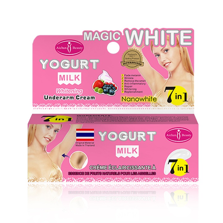 Kem dưỡng giảm thâm nách, bẹn, Bikini, mông, cùi chỏ, đầu gối làm trắng Aichun Yogurt Milk