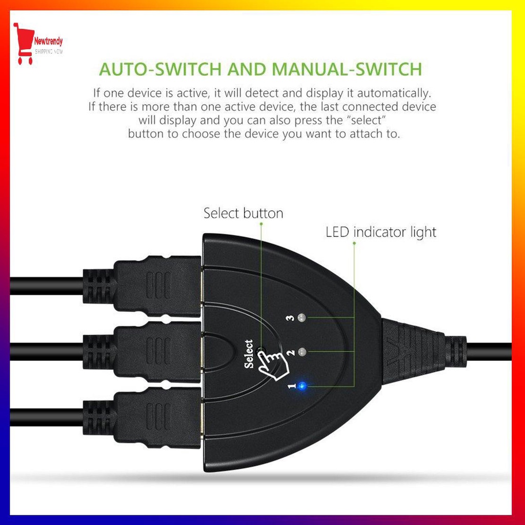 (0605) (Promo) (3 Cổng Hdmi-Compatible Port And 1 Hdmi-Compatible Out Full1080P 3d Display