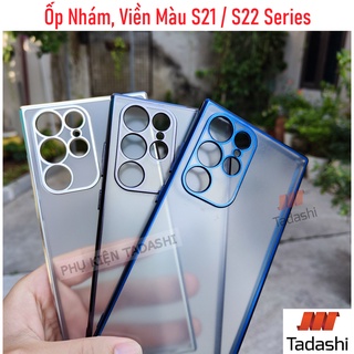 Ốp lưng nhám dẻo viền màu Samsung S22/ S22 Plus/ S22 Ultra, S21/ S2FE S21 Plus S21Ultra Không Bám Vân Tay Bảo Vệ Camera