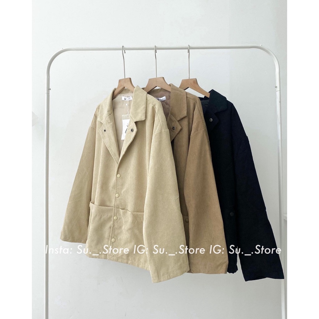 Áo khoác nhung gân oversize túi vuông A2364 SUSTORE