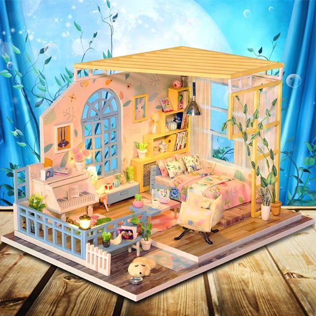 [NHÀ MÔ HÌNH BÚP BÊ DIY] BỘ KIT PHÒNG ĐƠN NEAT AND ELEGANT