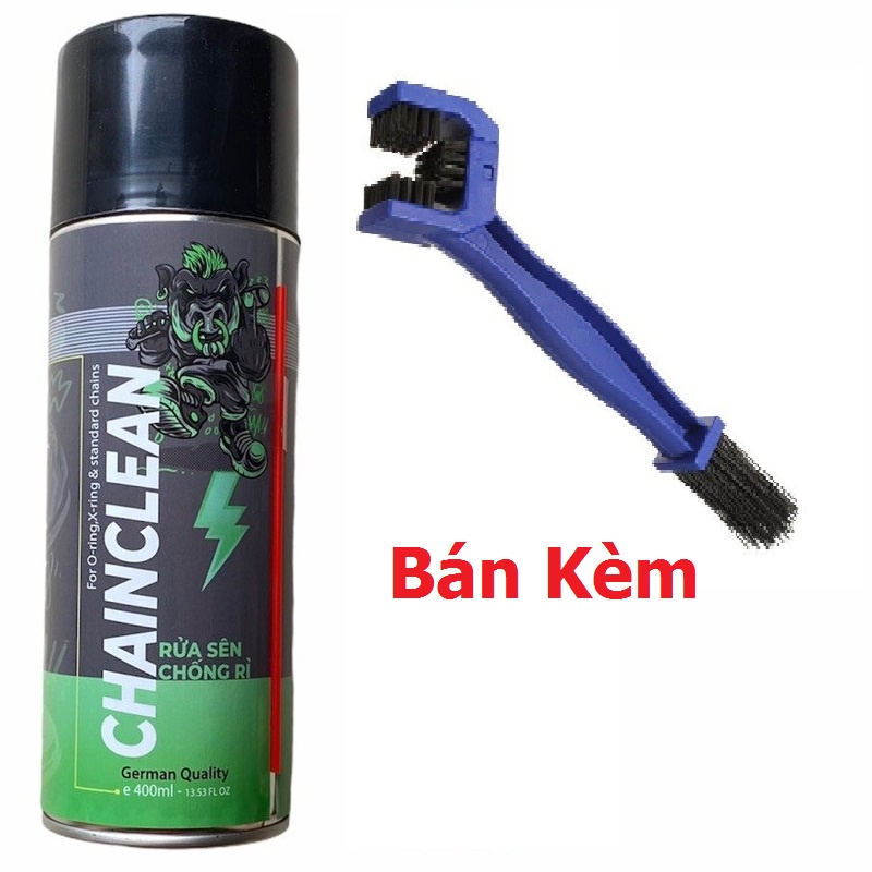 [Siêu Sale] Chai Rửa Sên Vệ Sinh Sên Sprayking Chain Clean 400ML, Mua kèm bàn chải 3D giá hấp dẫn chai vệ sinh sên Spray