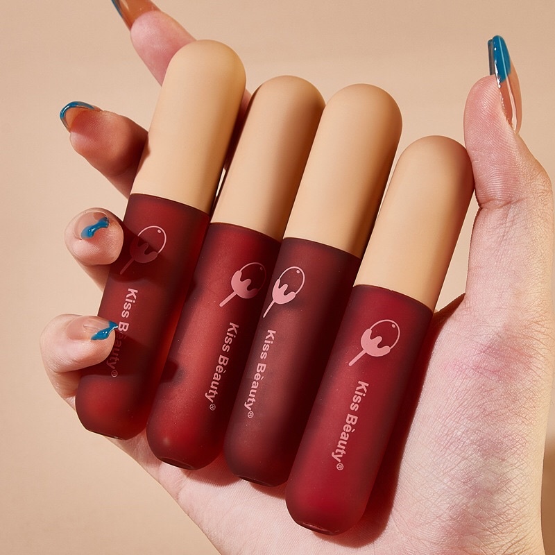Son kem lì Kiss Beauty, son nội địa Trung 4 màu Hot trend