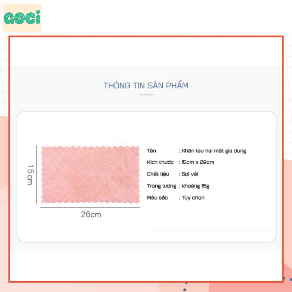 Khăn lau bếp đa năng chuyên dụng hai mặt lông cừu dùng lau chén dĩa nhanh gọn không bám dầu