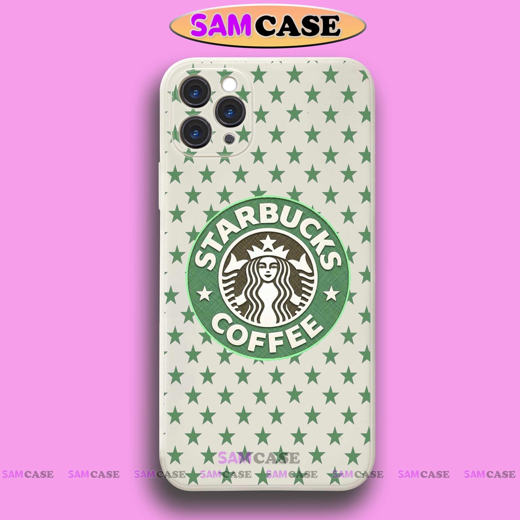 Ốp lưng điện thoại iPhone Starbuck cạnh viền vuông silicon dẻo bảo vệ cam ip 6/6s/7/8/X/XS/XR/11/12/13/14 Pro Plus Max