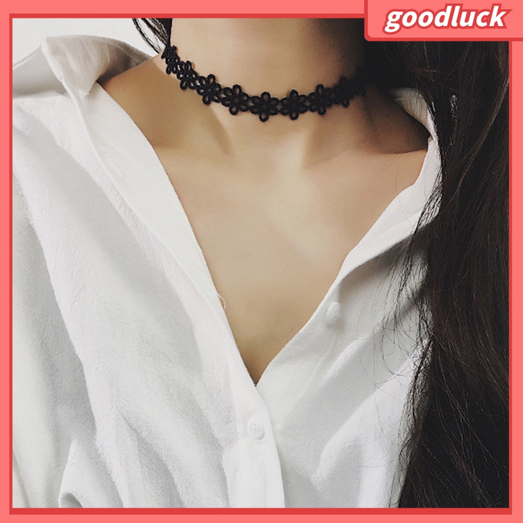 1 Set Vòng Cổ Choker Ren Màu Đen Gợi Cảm