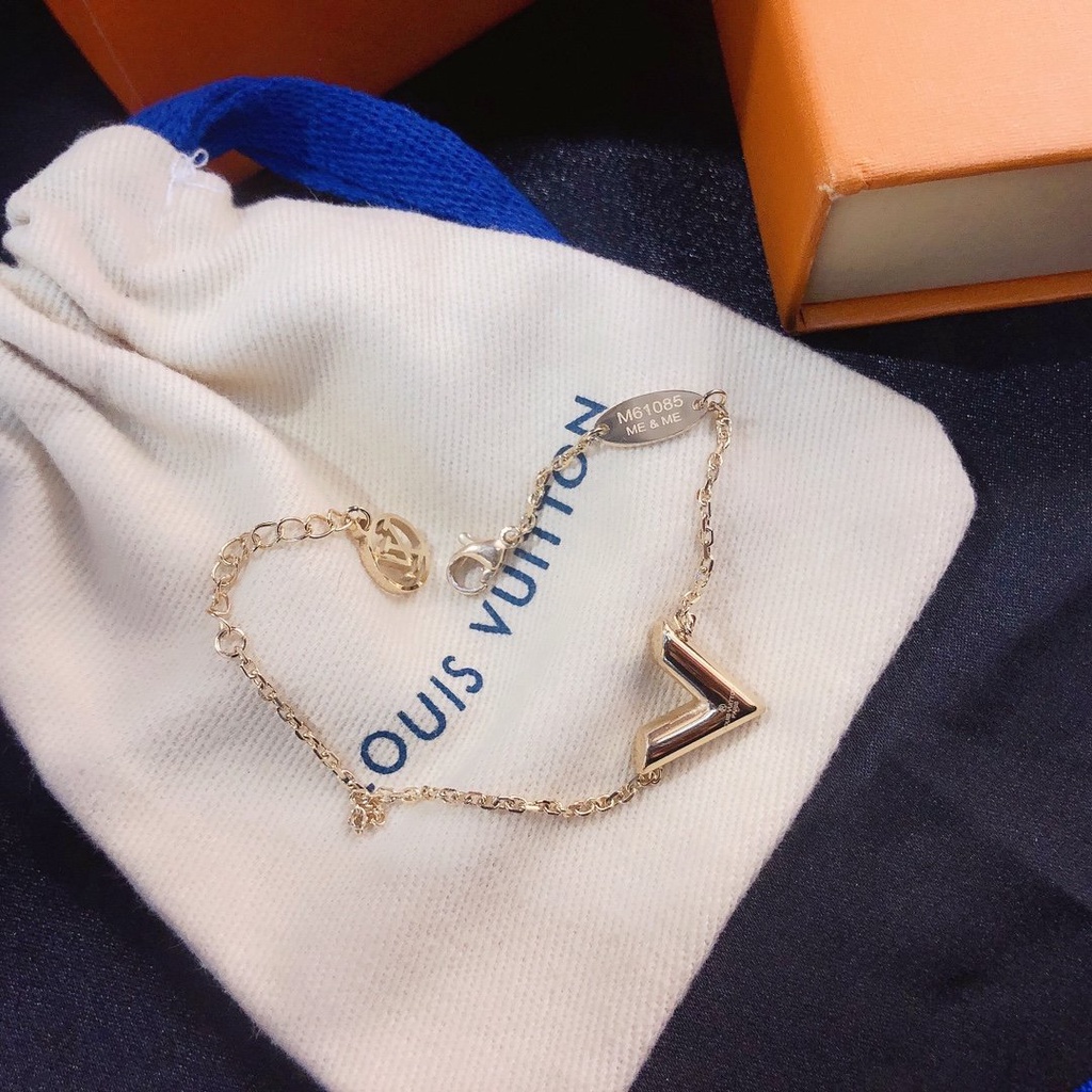 LOUIS VUITTON Khuyên Tai Tròn Bằng Thép Titan In Logo LV Thời Trang