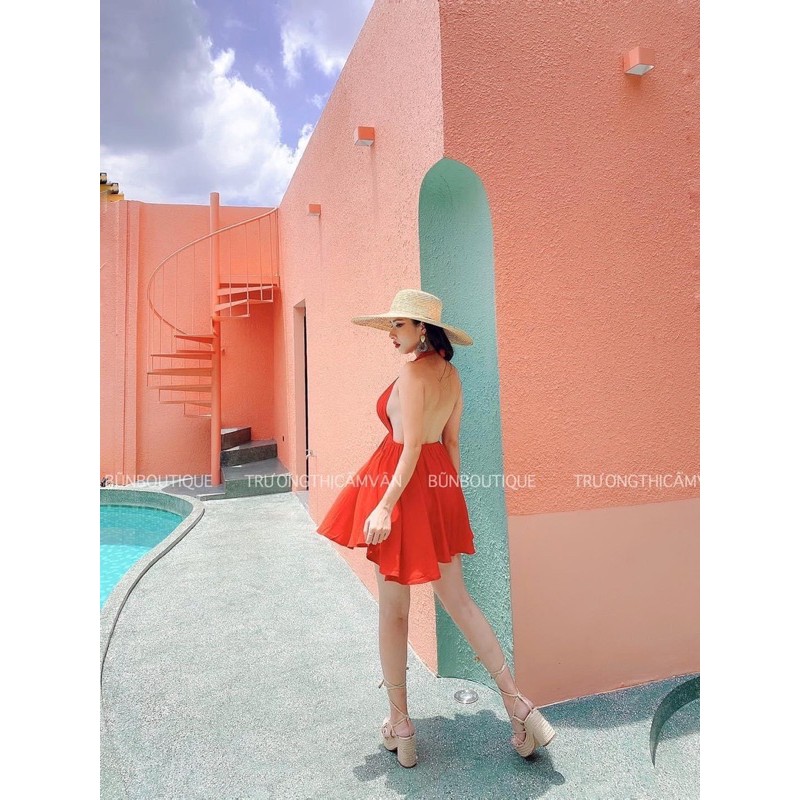 [FOLLOW GIẢM 10K] Váy Cổ Yếm Quyến Rũ Hở Lưng Dáng Ngắn | BigBuy360 - bigbuy360.vn