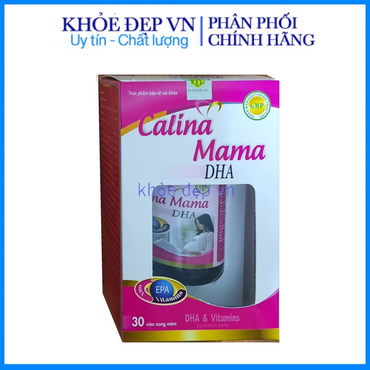 Viên uống Calina Mama bổ sung EPA, DHA, Vitamin cho phụ nữ mang thai và phụ nữ cho con bú – Lọ 30 viên