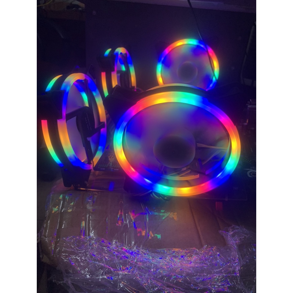 Quạt led rgb 12cm cắm sáng trực tiêp không cần hub