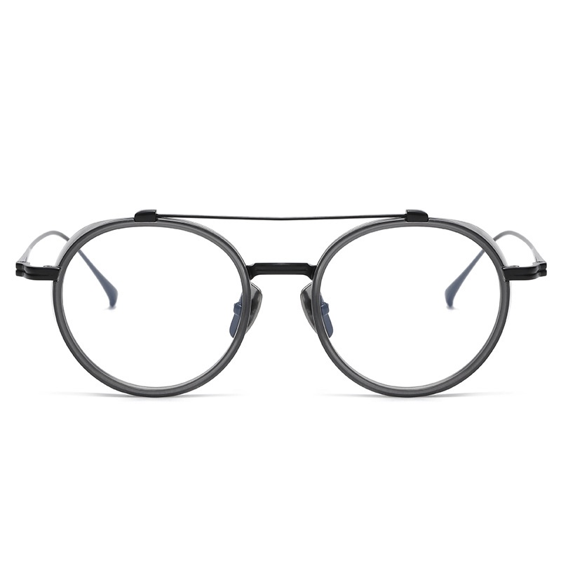 Kính Đeo Mắt Gọng Tròn Phong Cách Retro Nhật Bản Thiết Kế Sợi Carbon + Chân Gương Titan Phù Hợp Với Cận Thị Jingjiang Jinziang KJ32