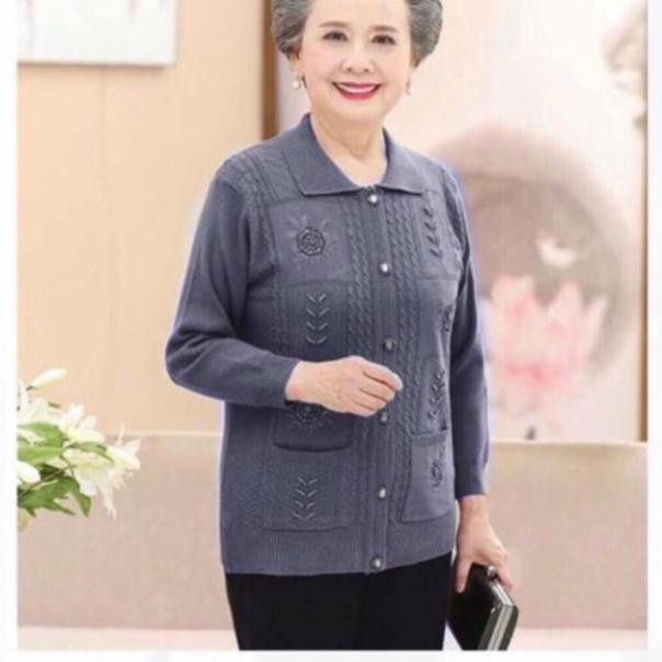 Rẻ Đẹp - Áo Khoác len trung niên cho người lớn tuổi from rộng từ 50->80kg AT