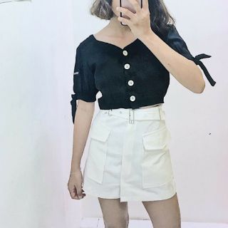 ÁO CROPTOP TAY NƠ