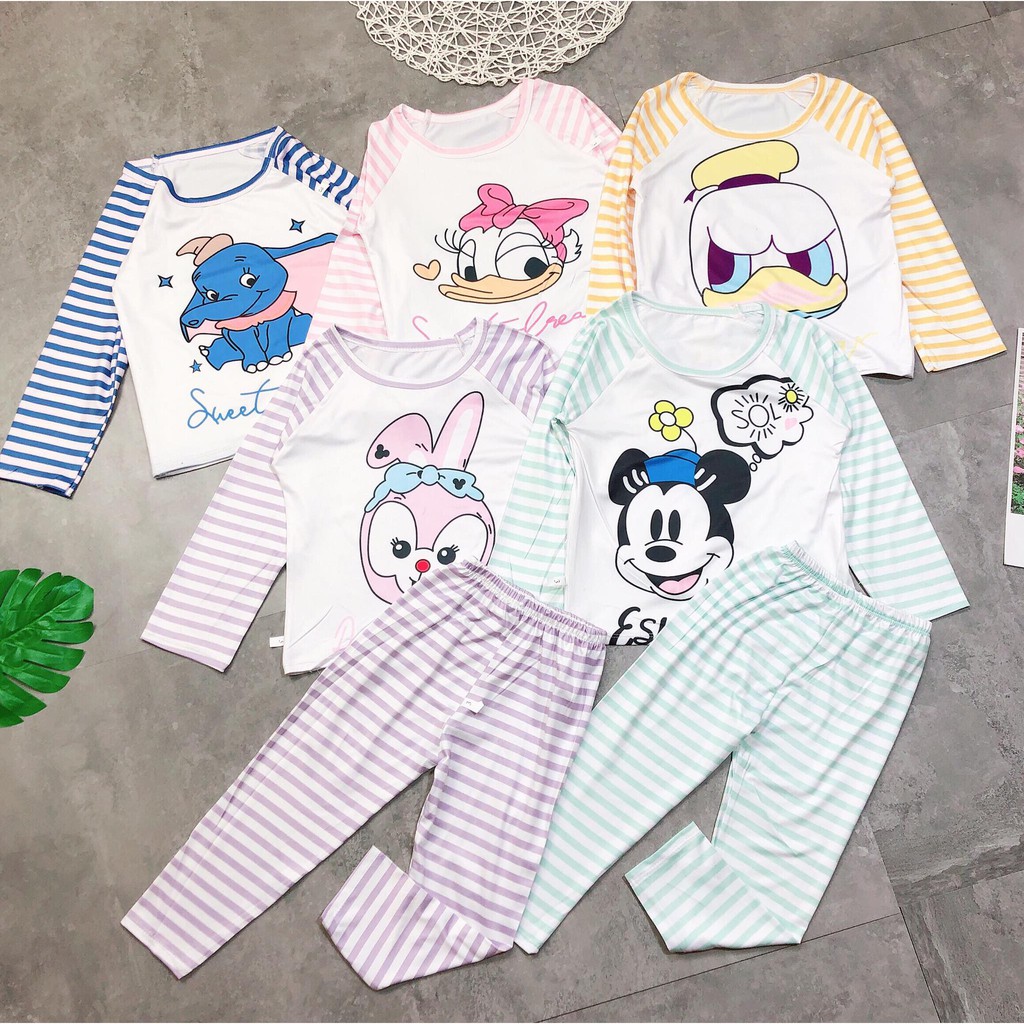 (Rẻ Nhất Tpchm) Đồ Bộ Cotton Dài Tay Co Giãn 4C Cho Bé Trai Bé Gái