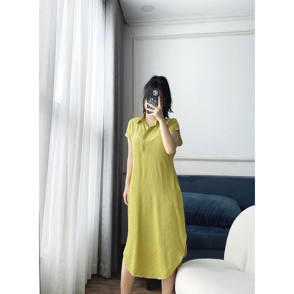 Váy suông đũi ,đầm xuông dáng dài 120cm,maxi from rộng thoải mái năng động-Minxy shop