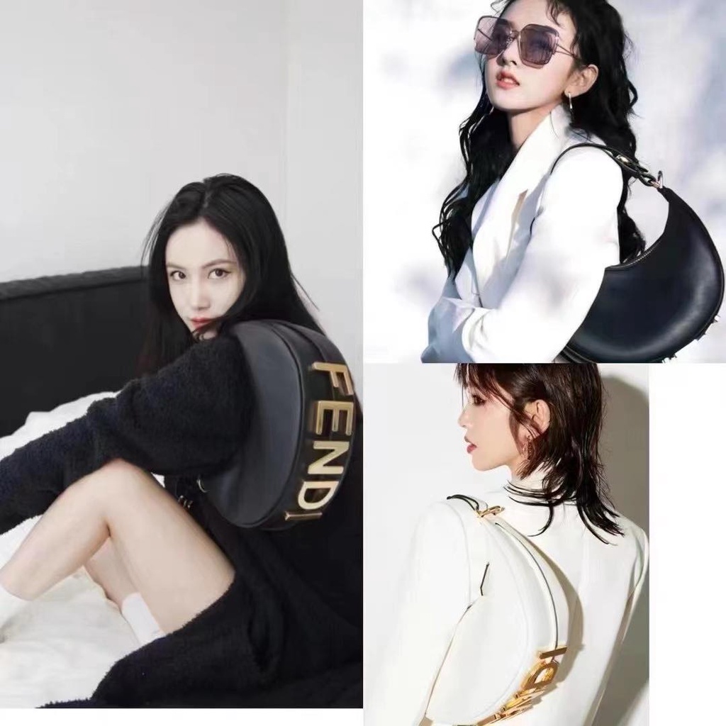 Túi xách nữ kẹp nách da trơn Fen.d logo dập hot trend 2022