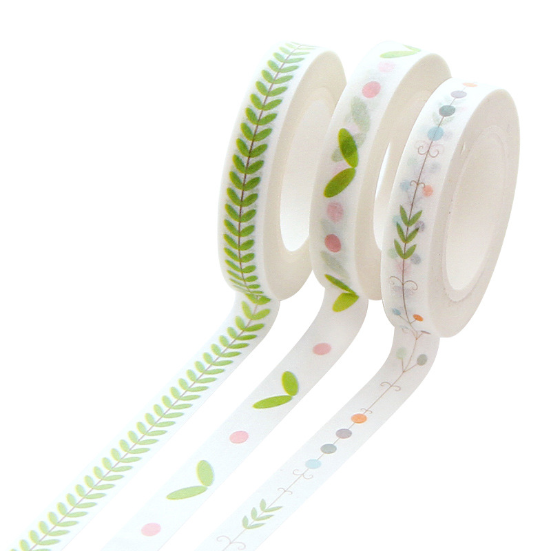 Băng Keo Washi Hoạ Tiết Dễ Thương Trang Trí Nhật Ký 7mm x 10m