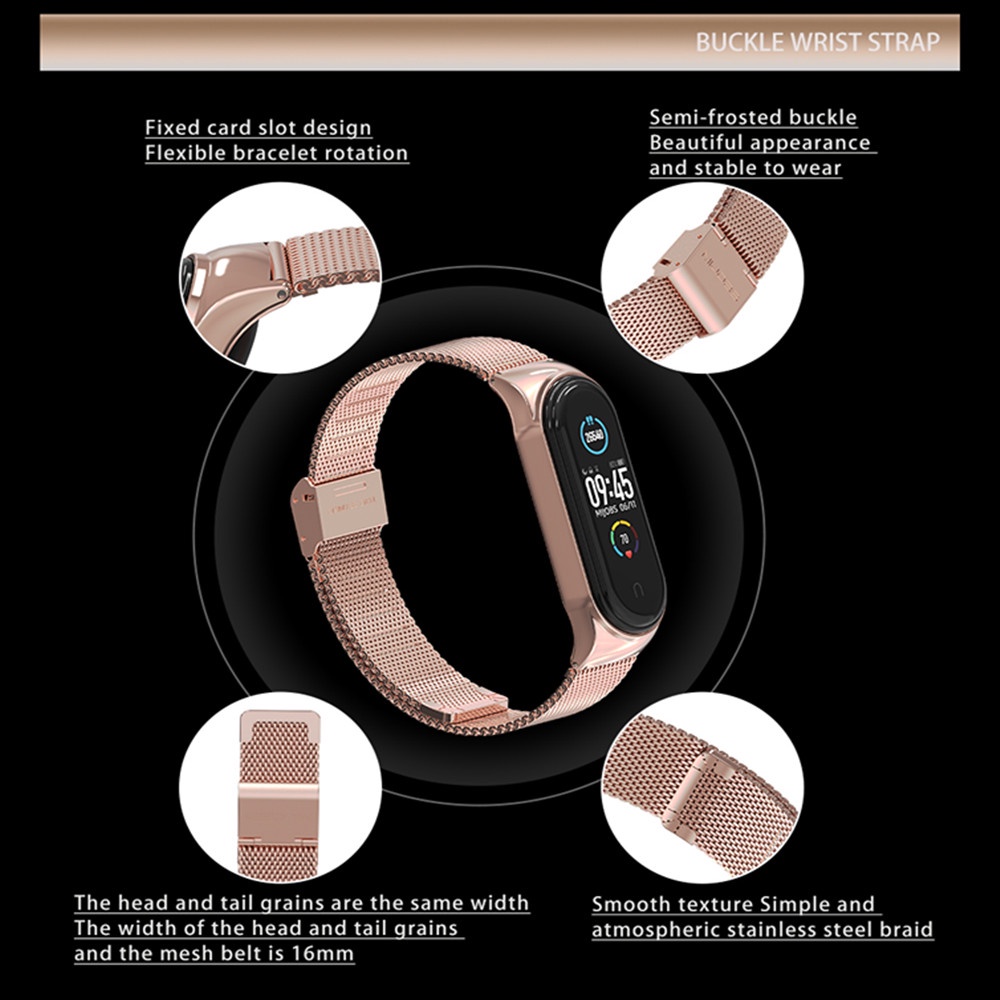 XIAOMI Dây Đeo Thay Thế Chất Liệu Thép Không Gỉ Cho Mi Band 7 6 5 4 3 Mi Band 7 6 Mi Band 6