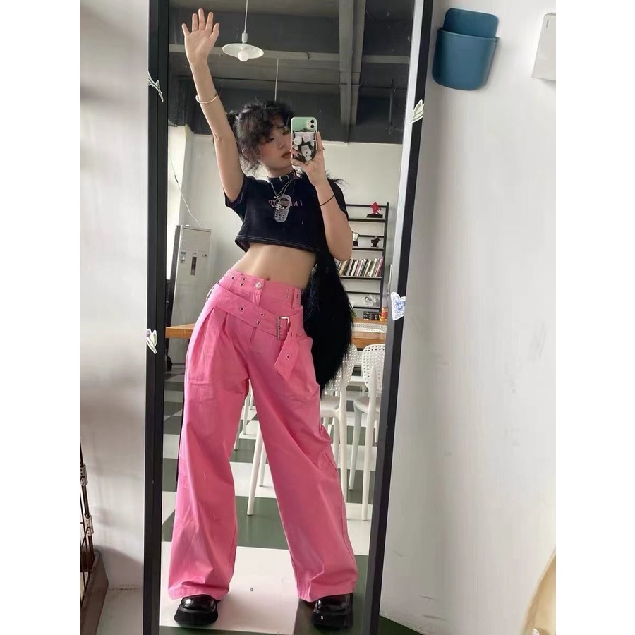 Quần Jeans Nữ Dáng Rộng Phong Cách Retro Cá Tính