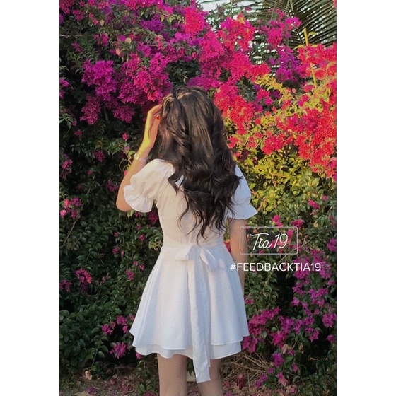 Váy babydoll cổ vuông tầng xếp ly Tia19. Đầm trễ vai ulzzang dáng xoè | BigBuy360 - bigbuy360.vn