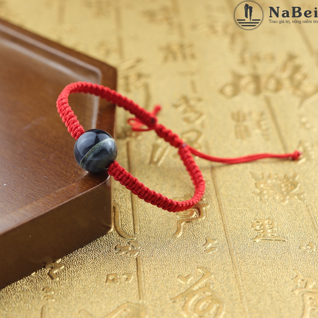 Vòng Tay Hạt Đá Mắt Hổ Tự Nhiên Tết Chỉ Phù Hợp Với Mệnh Kim, Thủy, Mộc, Hỏa, Thổ NB182 - Phong Thủy NaBei Store
