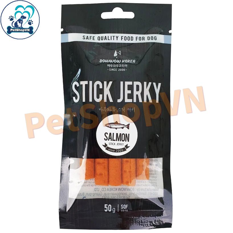 Bánh Thưởng Thịt Que Mềm Cho Chó BOWWOW Túi 50G Vị Gà, Phô Mai & Cá Hồi