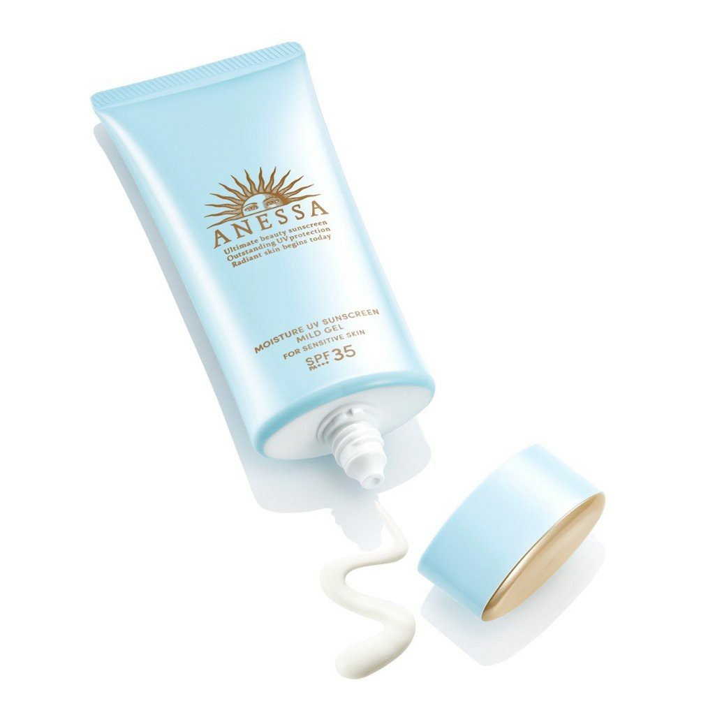 Gel chống nắng dịu nhẹ cho da nhạy cảm và trẻ em Anessa Moisture UV Sunscreen Mild Gel N SPF 35 PA+++ 90g