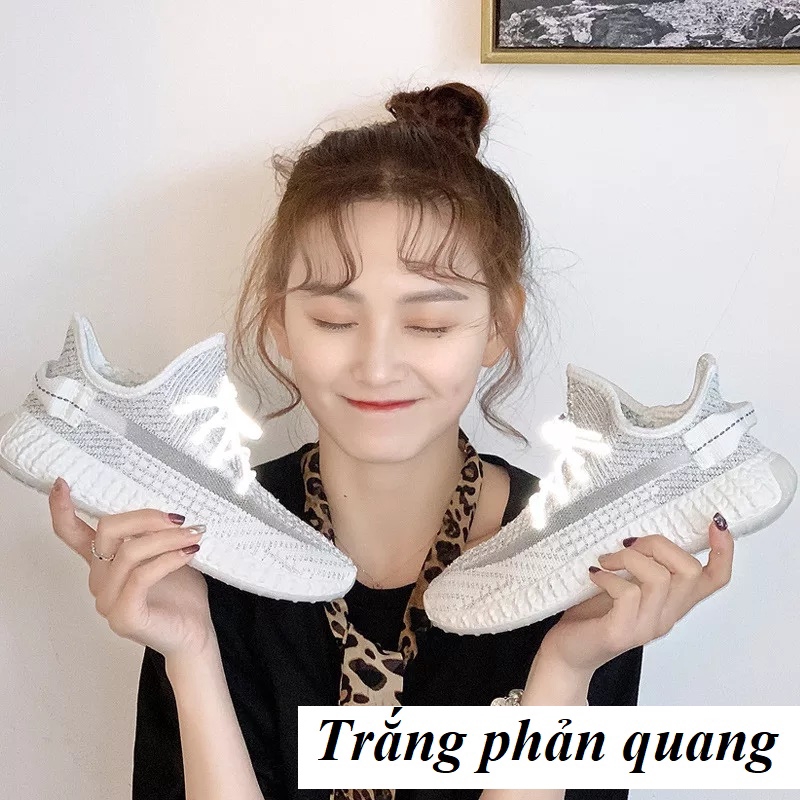 Giày Thể Thao YZ Dây Vằn Kẻ Phản Quang Siêu Đẹp (Fullbox)