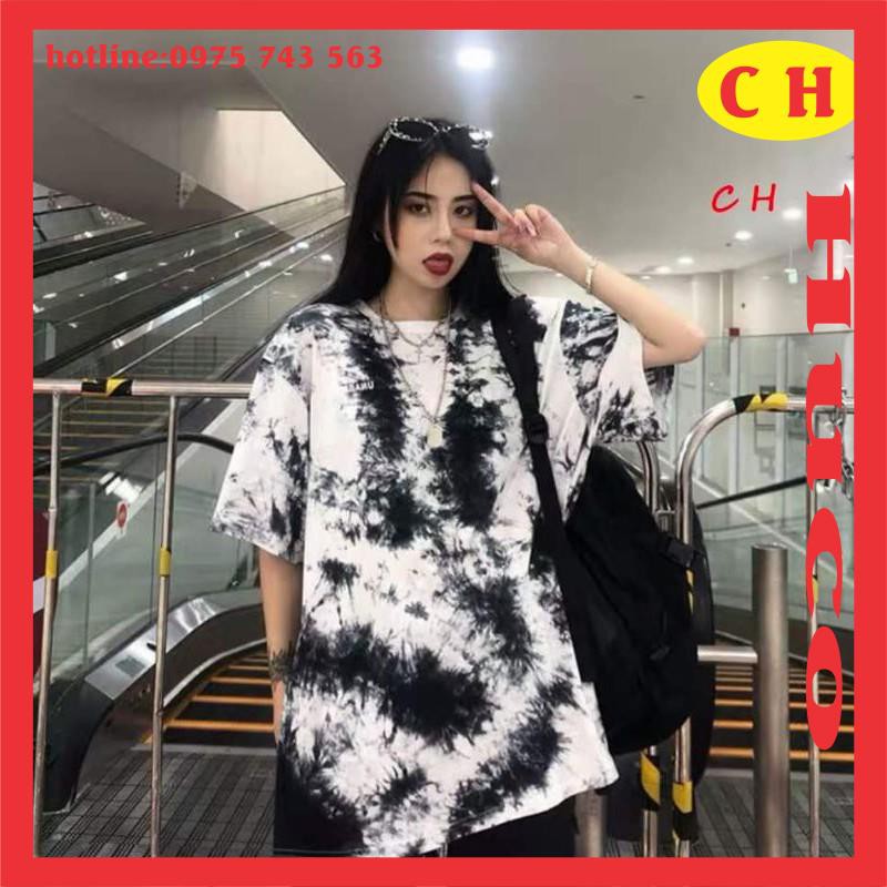 áo phông, thun tay lỡ chất cotton, áo loang đen form thụng unisex freesize🦋thời trang nam nữ, cặp, nhóm giá rẻ hottrend