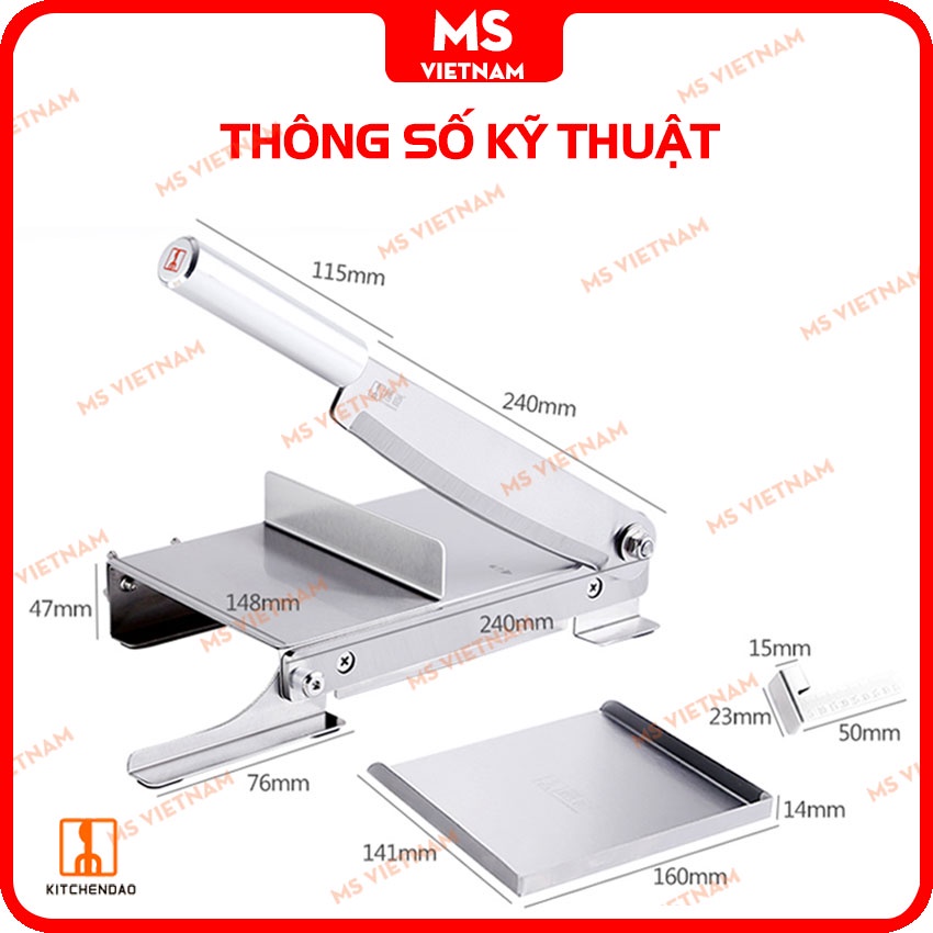 Dao Chặt Thịt Gà KD0270 - Chính Hãng - thái rau quả, thái thuốc bắc - Thân Inox 430 dày 1.5mm - Tặng KD0315 - MS Vietnam