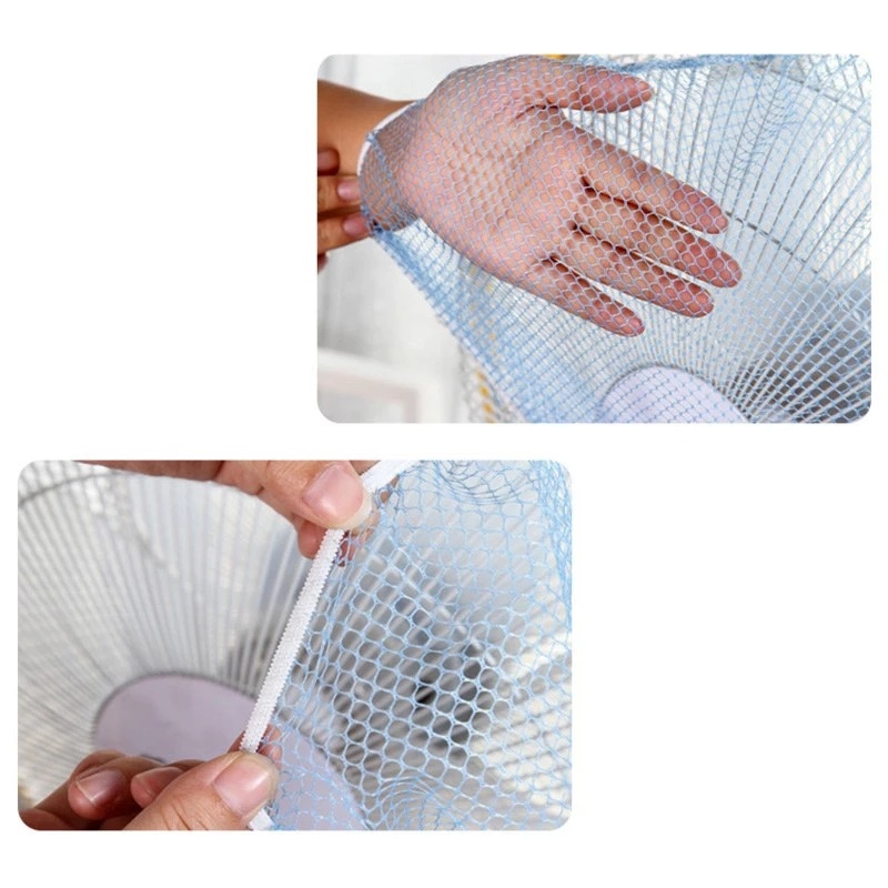 Quạt Lưới Bảo Vệ Ngón Tay Chống Bụi Chống Chấn Thương Bảo Vệ An Toàn Cho Bé Màu Hồng / Xanh Lam