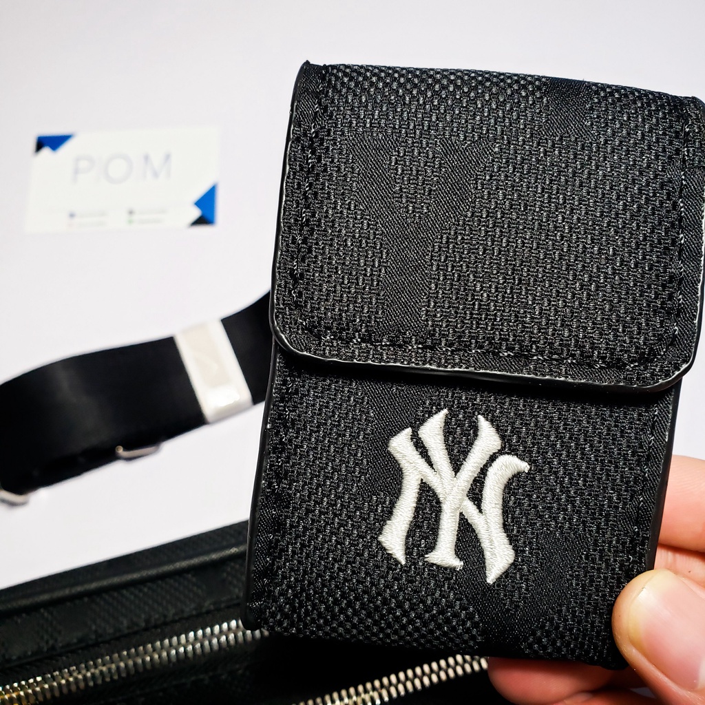 Túi đeo chéo M.L.B Mini Monogram Nylon Black túi đeo chéo nam nữ NY - Pom Store