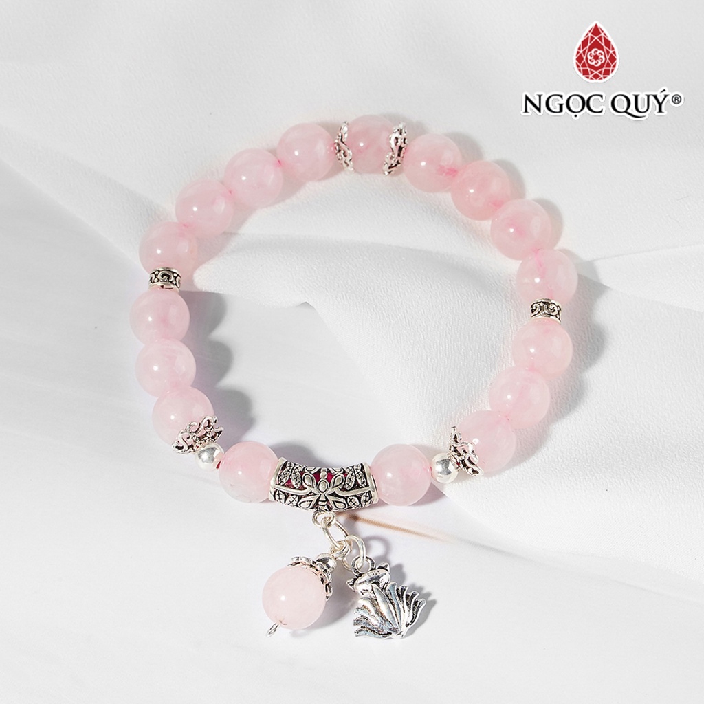 Vòng tay TA hồng charm bạc - Ngọc Quý
