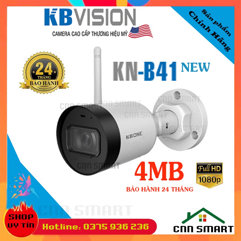 Camera WIFI KBONE NGOÀI TRỜI KN- B41 ( 4001WN CŨ ) 4Mb 2K Siêu nét, 2011WN 2M 1080P ( B21 MỚI ) - Chính hãng BH24TH