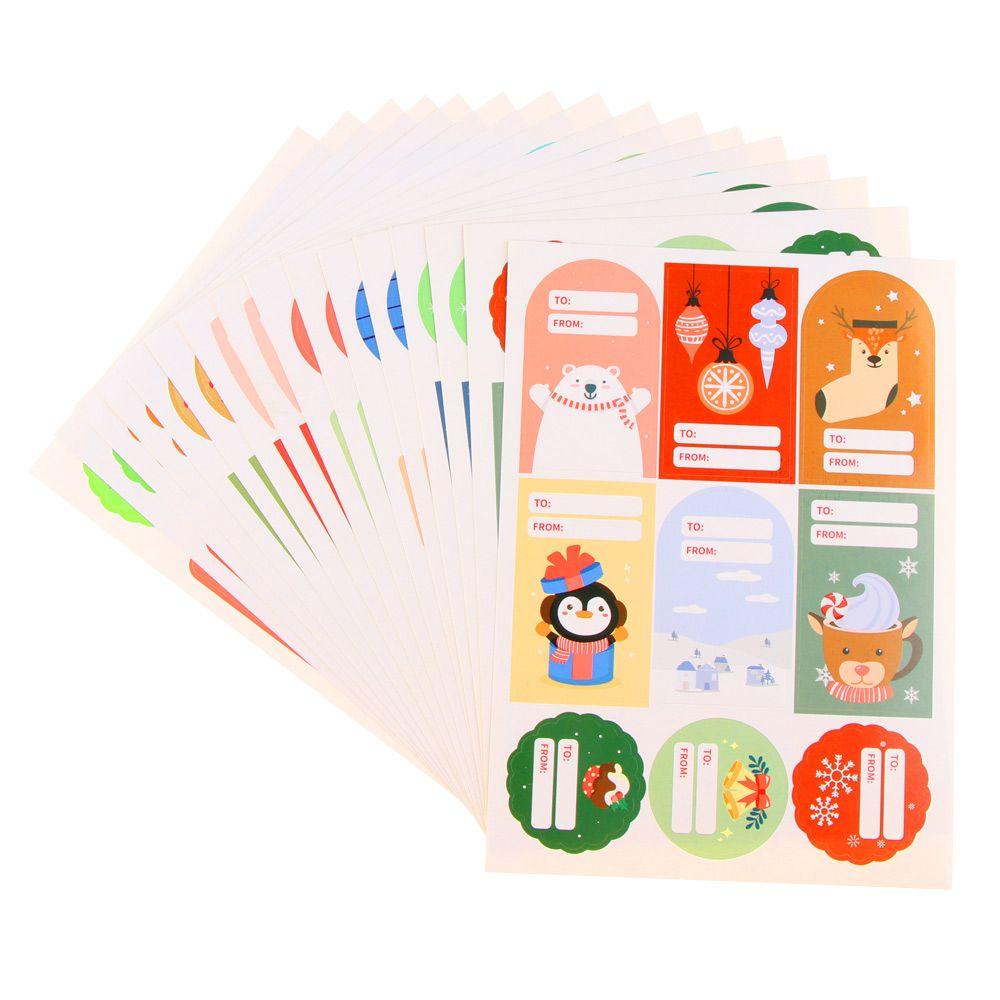 Set 1 / 16 Tấm Nhãn Dán Dùng Trang Trí Quà Tặng Giáng Sinh DIY